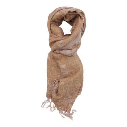 Gold Floral Rayon Scarf