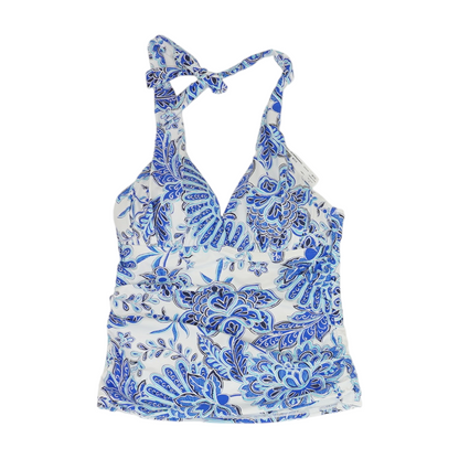 Blue Floral Swim Top