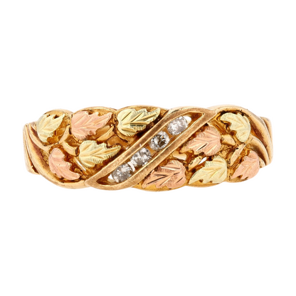 10K Two-Tone Gold Diamond Band Ring