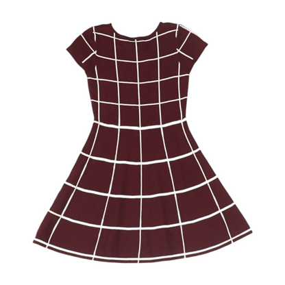 Maroon Check Dress