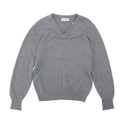 Vintage Gray Solid Pullover Sweater
