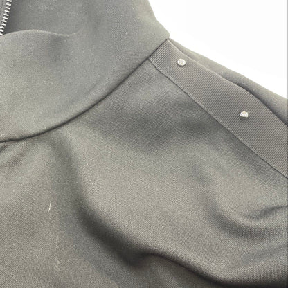 Black Logo-Appliquéd Studded Grosgrain-Trimmed Jersey Zip-Up Sweatshirt Jacket