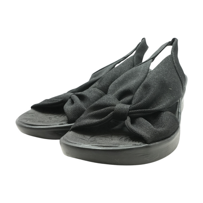 Black Wedged Sandals