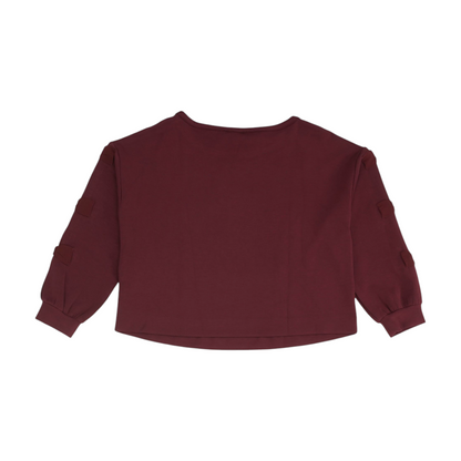 Burgundy Solid Sweatshirt Pullover