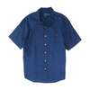 Navy Solid Short Sleeve Button Down