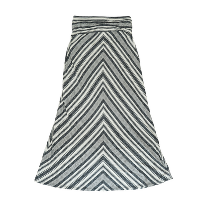 Gray Maternity Striped Maxi Skirt