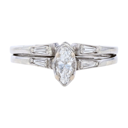 3/8 ctw 14K White Gold Diamond Engagement Ring
