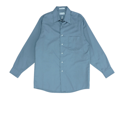 Gray Solid Long Sleeve Button Down