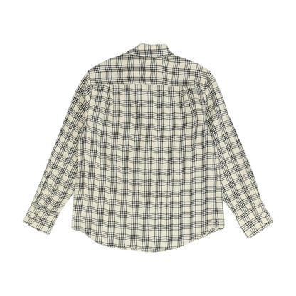 Beige Check Long Sleeve Button Down