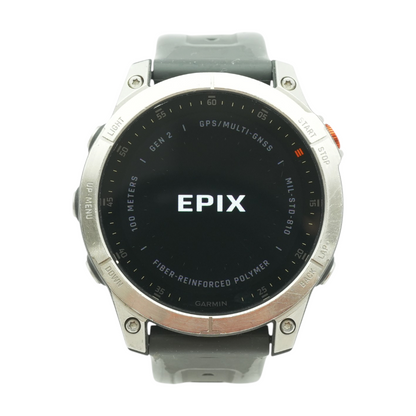 47mm Epix Pro Gen 2 Silver Smartwatch Black Band M/L