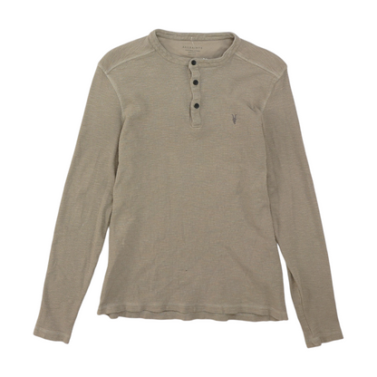Tan Solid Henley T-Shirt