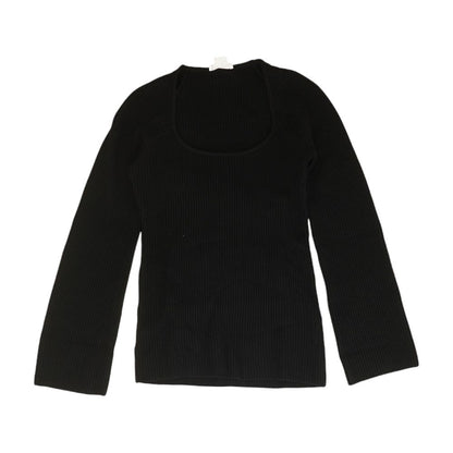 Black Solid Knit Top