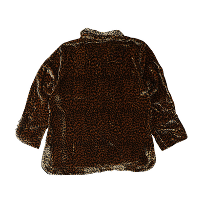 Brown Animal Print Button Down