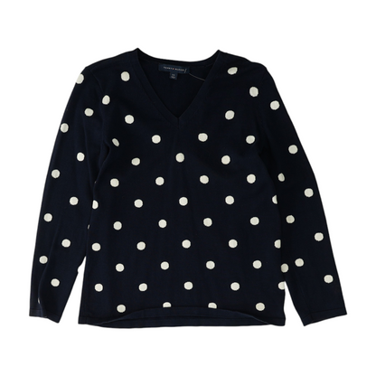 Navy Polka Dot Pullover Sweater