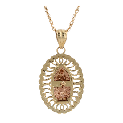 14K Tri-Tone Gold Pendant Necklace
