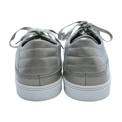 Gray Leather Lace Up Casual Shoes