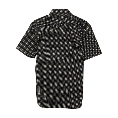 Black Graphic Short Sleeve Button Down