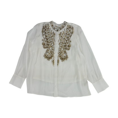 White Print Button Down