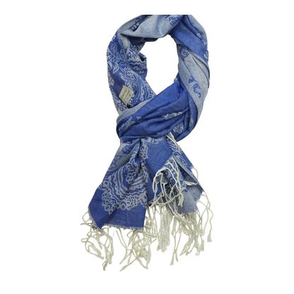 Indigo Print 100% Cashmere Scarf