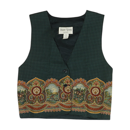 Green Houndstooth Vest