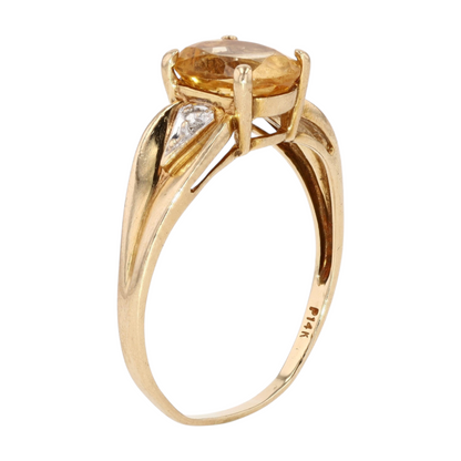 14K Yellow Gold Citrine Fashion Ring