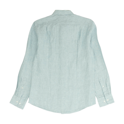Green Solid Long Sleeve Button Down