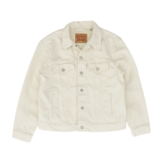 Ivory Solid Denim Jacket
