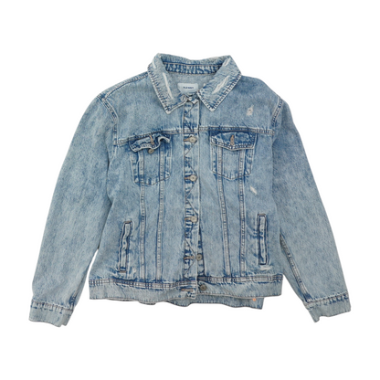 Blue Solid Denim Jacket