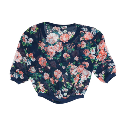 Navy Floral Blouse