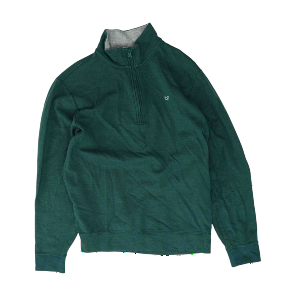Green Solid 1/4 Zip Pullover