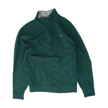 Green Solid 1/4 Zip Pullover