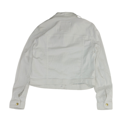White Solid Denim Jacket