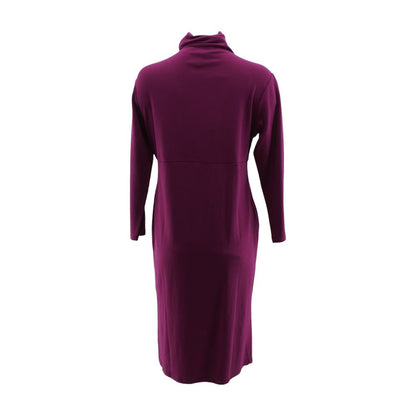 Purple Solid Midi Dress