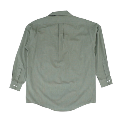 Green Solid Long Sleeve Button Down