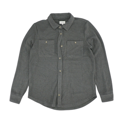 Gray Solid Flannel Button Down