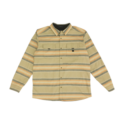 Khaki Striped Flannel Button Down