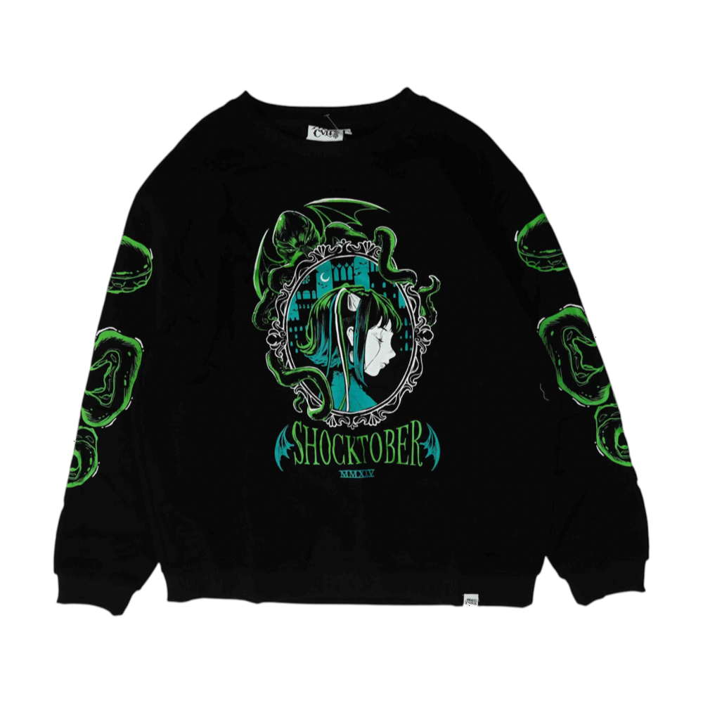 Black Solid Sweatshirt Pullover