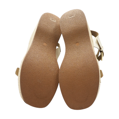 Beige Wedged Sandals