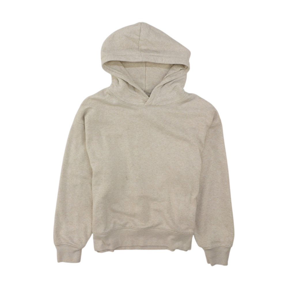 Beige Solid Hoodie Pullover