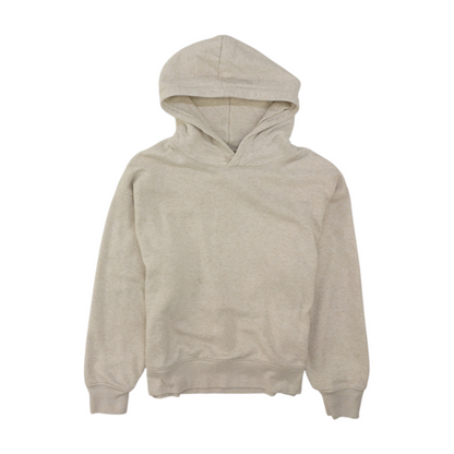 Beige Solid Hoodie Pullover