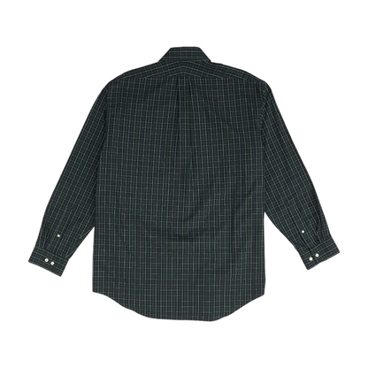 Green Plaid Long Sleeve Button Down