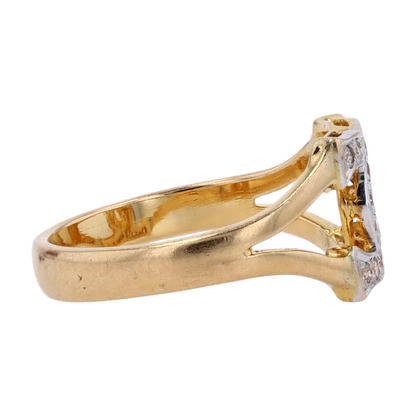 14K Yellow Gold Diamond Fashion Ring