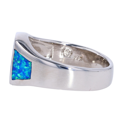 Sterling Silver Created Opal Fashion Ring