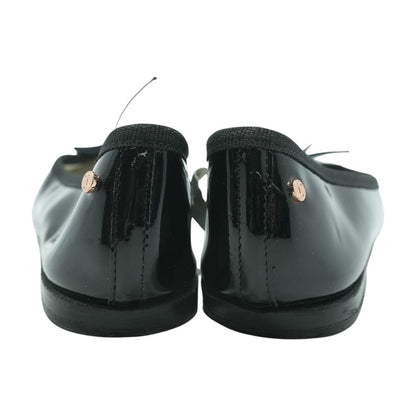 Black Leather Flats
