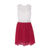 White Color Block Mini Dress