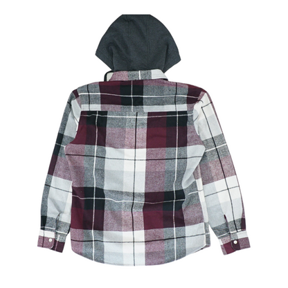 Burgundy Plaid Flannel Button Down