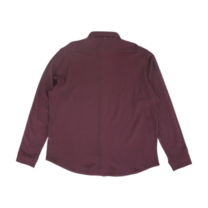 Burgundy Striped Long Sleeve Button Down