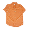 Orange Print Short Sleeve Button Down