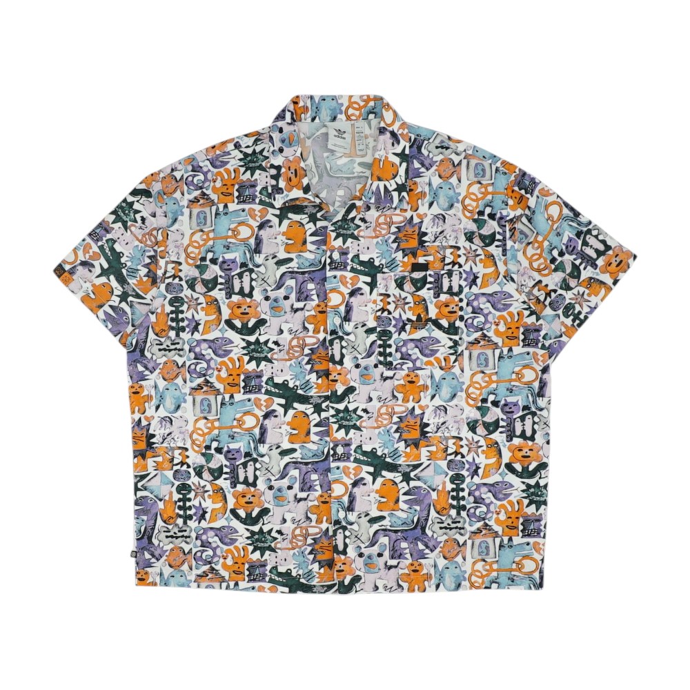 Multi Graphic Short Sleeve Button Down