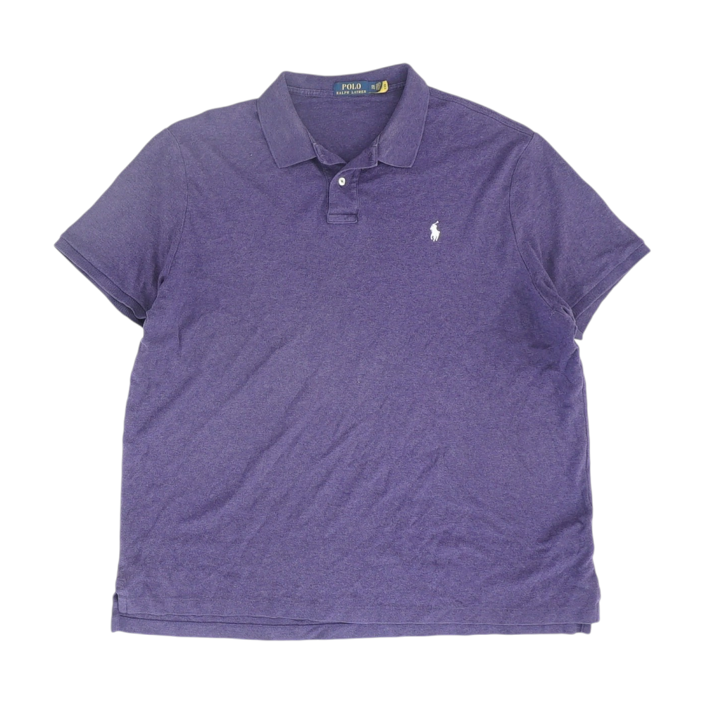 Purple Solid Short Sleeve Polo